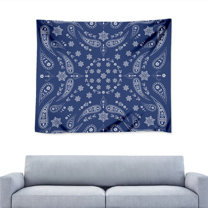 Blue Paisley Bandana Print Tapestry