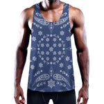 Blue Paisley Bandana Print Training Tank Top
