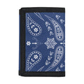 Blue Paisley Bandana Print Trifold Wallet
