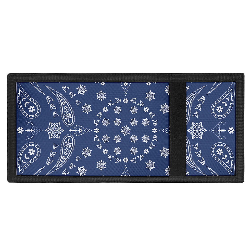 Blue Paisley Bandana Print Trifold Wallet