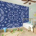 Blue Paisley Bandana Print Wall Sticker