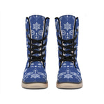 Blue Paisley Bandana Print Winter Boots