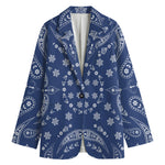 Blue Paisley Bandana Print Women's Blazer
