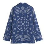 Blue Paisley Bandana Print Women's Blazer