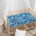 Blue Paisley Pattern Print Baby Crib Sheet