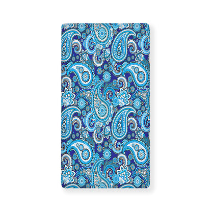 Blue Paisley Pattern Print Baby Crib Sheet