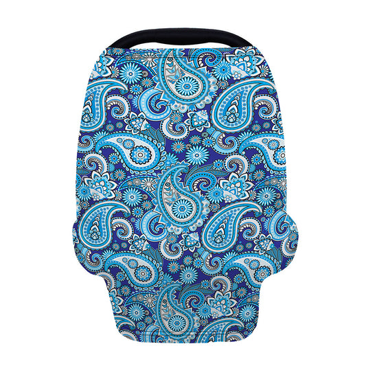 Blue Paisley Pattern Print Baby Seat Cover