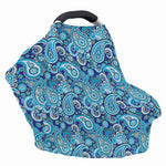 Blue Paisley Pattern Print Baby Seat Cover