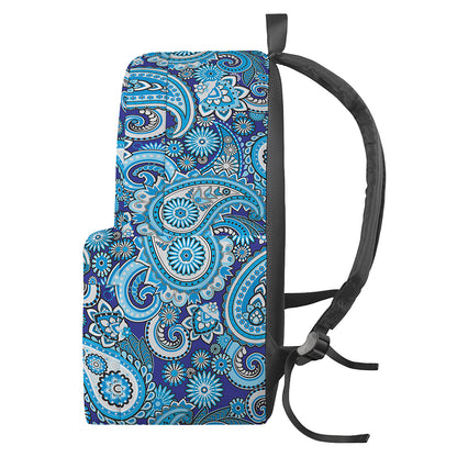 Blue Paisley Pattern Print Backpack