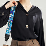 Blue Paisley Pattern Print Bag Strap