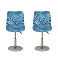 Blue Paisley Pattern Print Bar Stool Covers