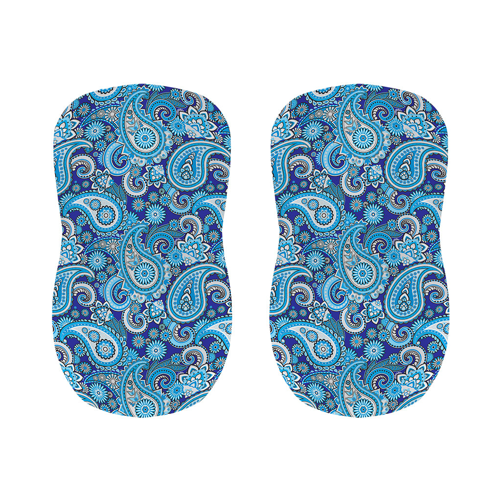 Blue Paisley Pattern Print Bar Stool Covers