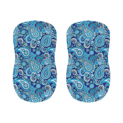 Blue Paisley Pattern Print Bar Stool Covers