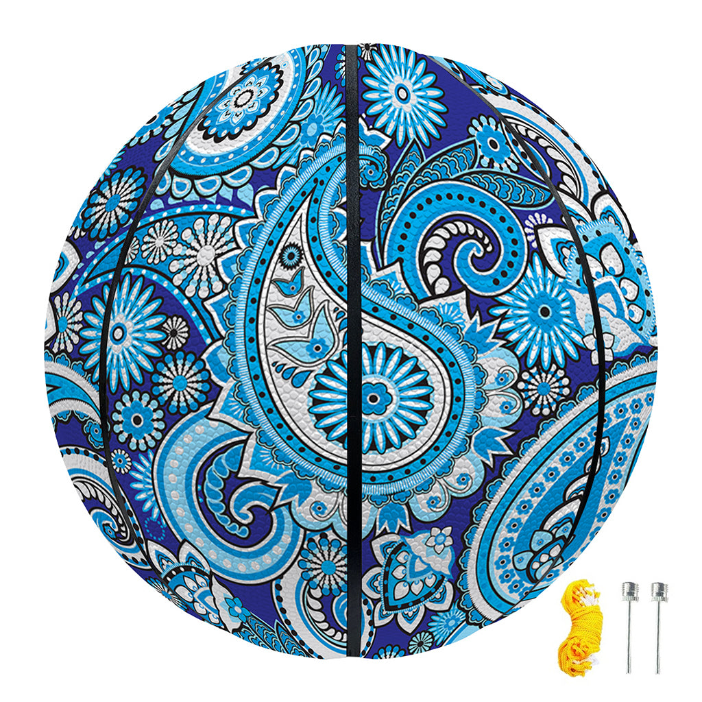 Blue Paisley Pattern Print Basketball