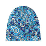 Blue Paisley Pattern Print Beanie