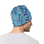 Blue Paisley Pattern Print Beanie