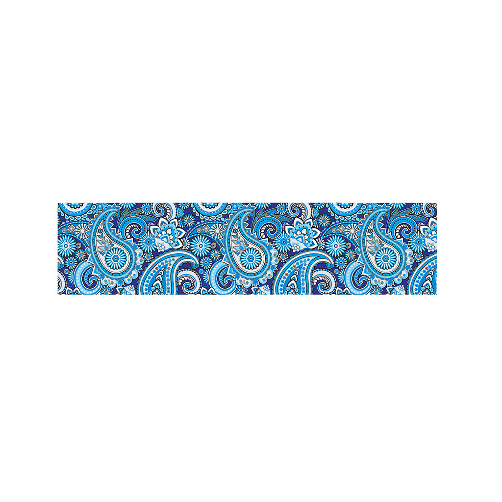 Blue Paisley Pattern Print Bed Runner