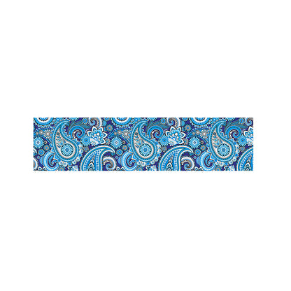 Blue Paisley Pattern Print Bed Runner