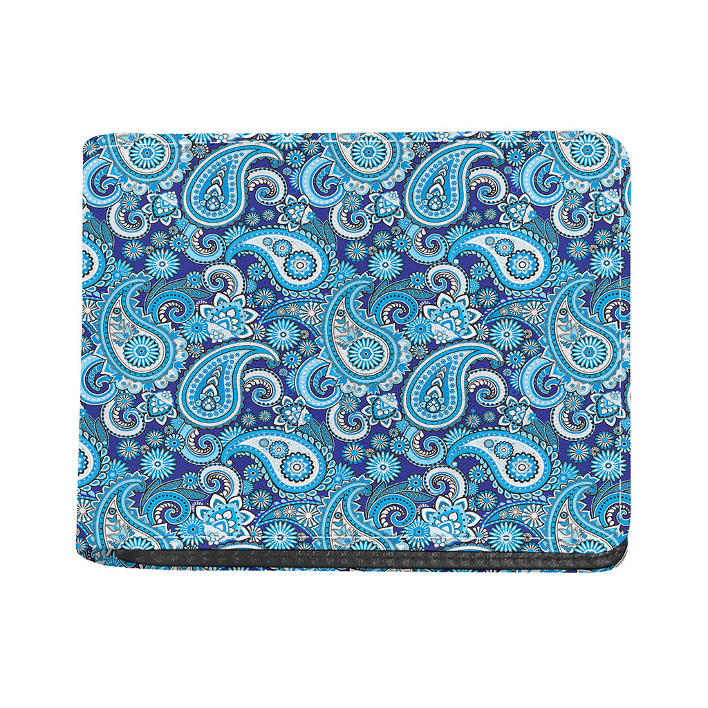 Blue Paisley Pattern Print Bifold Wallet