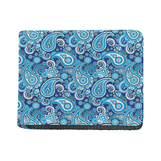 Blue Paisley Pattern Print Bifold Wallet