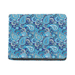 Blue Paisley Pattern Print Bifold Wallet