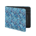 Blue Paisley Pattern Print Bifold Wallet
