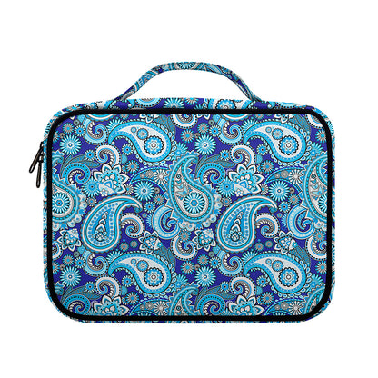 Blue Paisley Pattern Print Briefcase Bible Bag