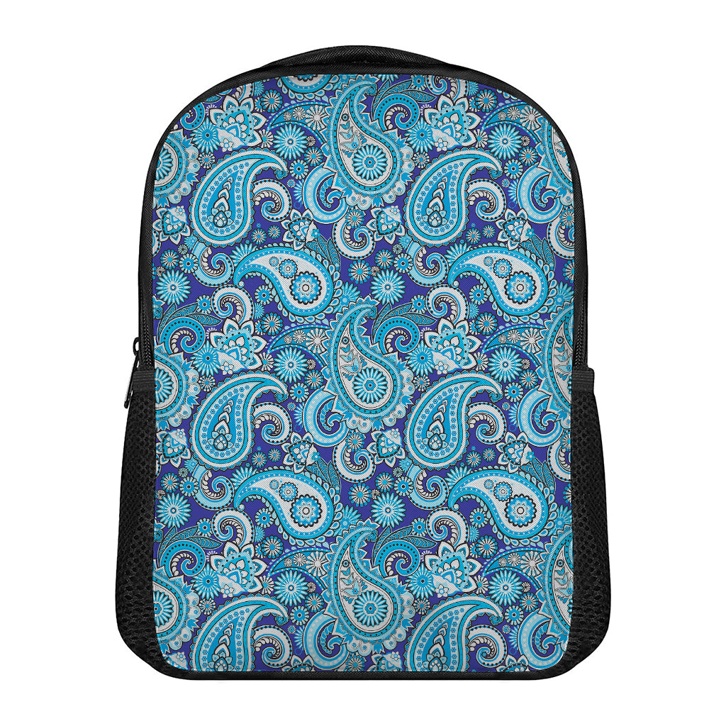 Blue Paisley Pattern Print Casual Backpack