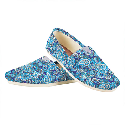 Blue Paisley Pattern Print Casual Shoes
