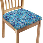 Blue Paisley Pattern Print Chair Cushion Cover