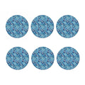 Blue Paisley Pattern Print Coaster Set