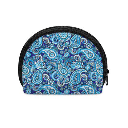 Blue Paisley Pattern Print Coin Purse