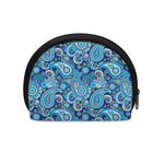 Blue Paisley Pattern Print Coin Purse
