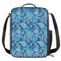 Blue Paisley Pattern Print Crossbody Lunch Bag
