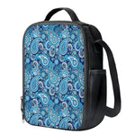 Blue Paisley Pattern Print Crossbody Lunch Bag