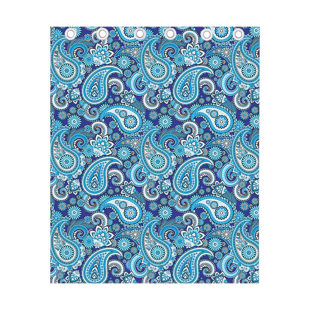 Blue Paisley Pattern Print Curtain