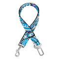 Blue Paisley Pattern Print Dog Seat Belt