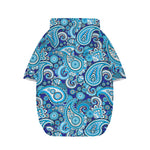 Blue Paisley Pattern Print Dog Zip Up Hoodie