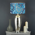 Blue Paisley Pattern Print Drum Lamp Shade
