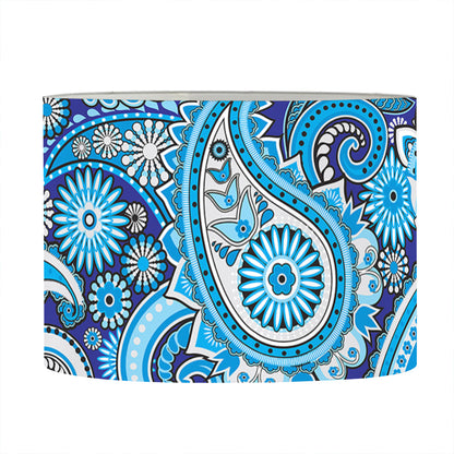 Blue Paisley Pattern Print Drum Lamp Shade