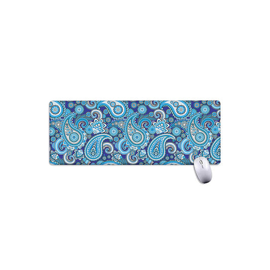 Blue Paisley Pattern Print Extended Mouse Pad