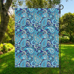 Blue Paisley Pattern Print Garden Flag