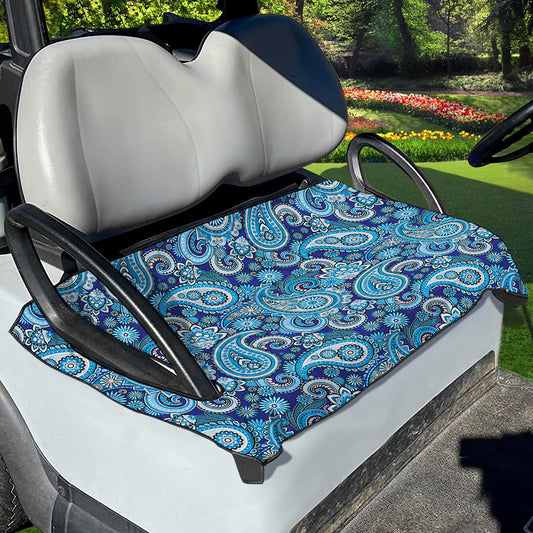 Blue Paisley Pattern Print Golf Cart Seat Cover