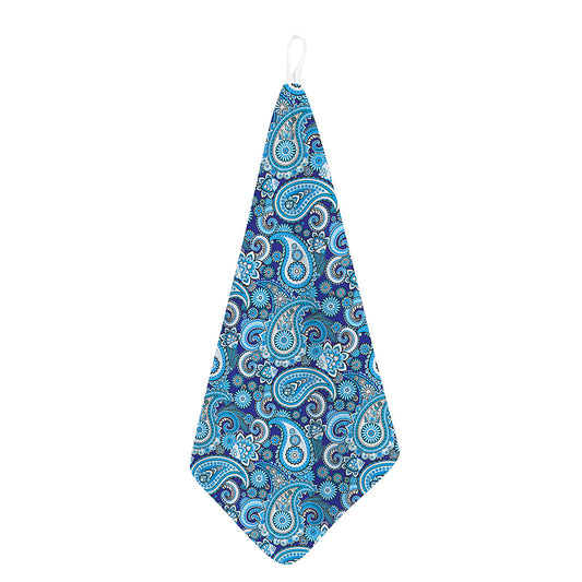 Blue Paisley Pattern Print Hand Towel