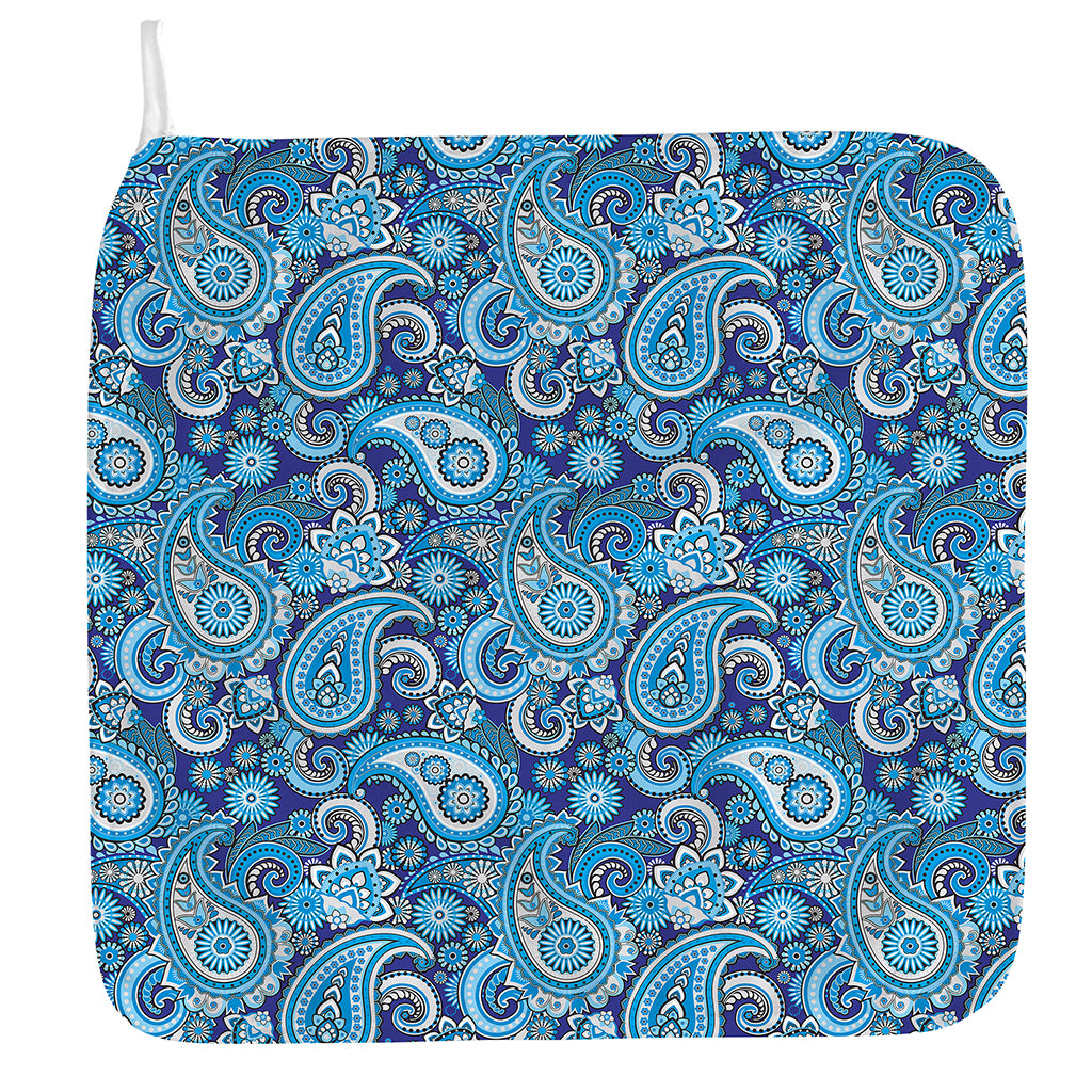 Blue Paisley Pattern Print Hand Towel