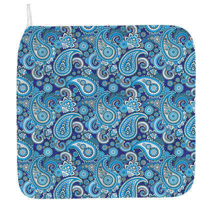 Blue Paisley Pattern Print Hand Towel