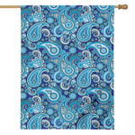 Blue Paisley Pattern Print House Flag