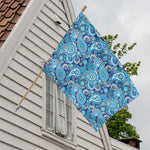 Blue Paisley Pattern Print House Flag