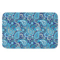 Blue Paisley Pattern Print Indoor Door Mat