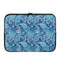 Blue Paisley Pattern Print Laptop Sleeve